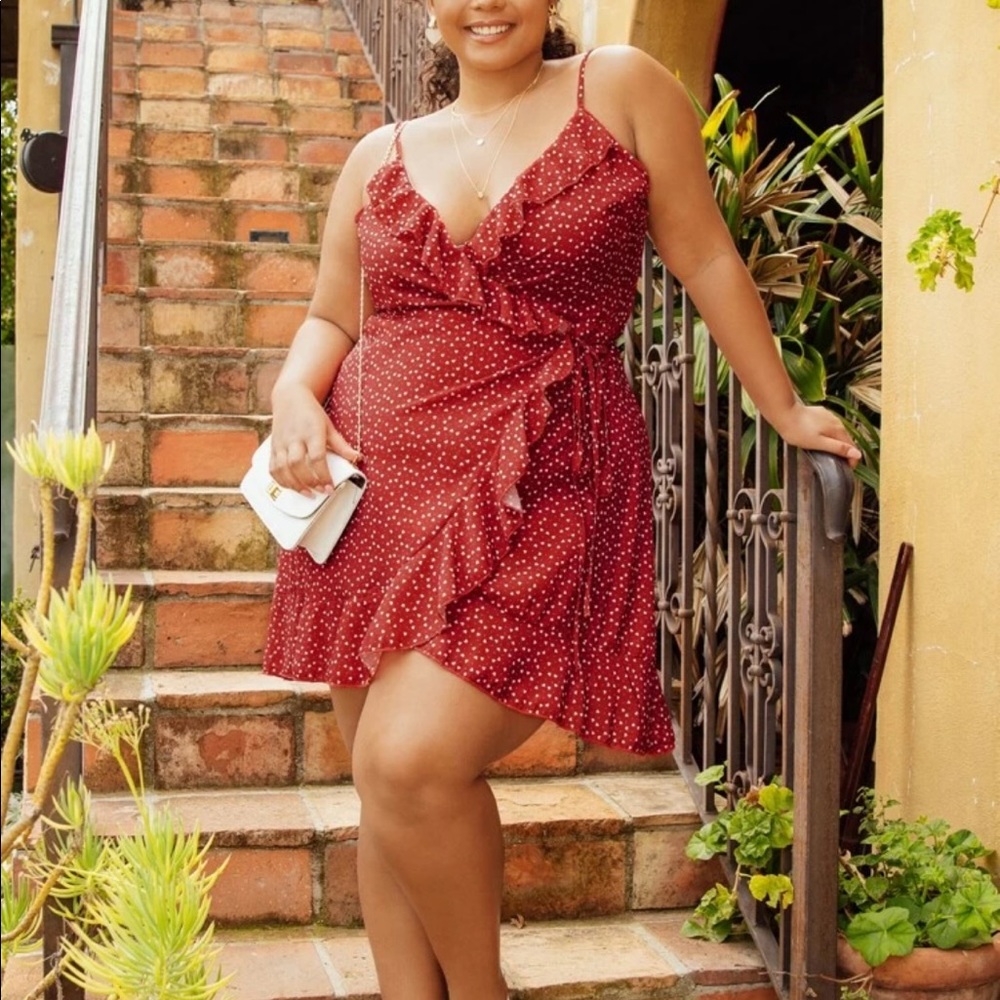 Plus Size Ruffle Wrap Dresd